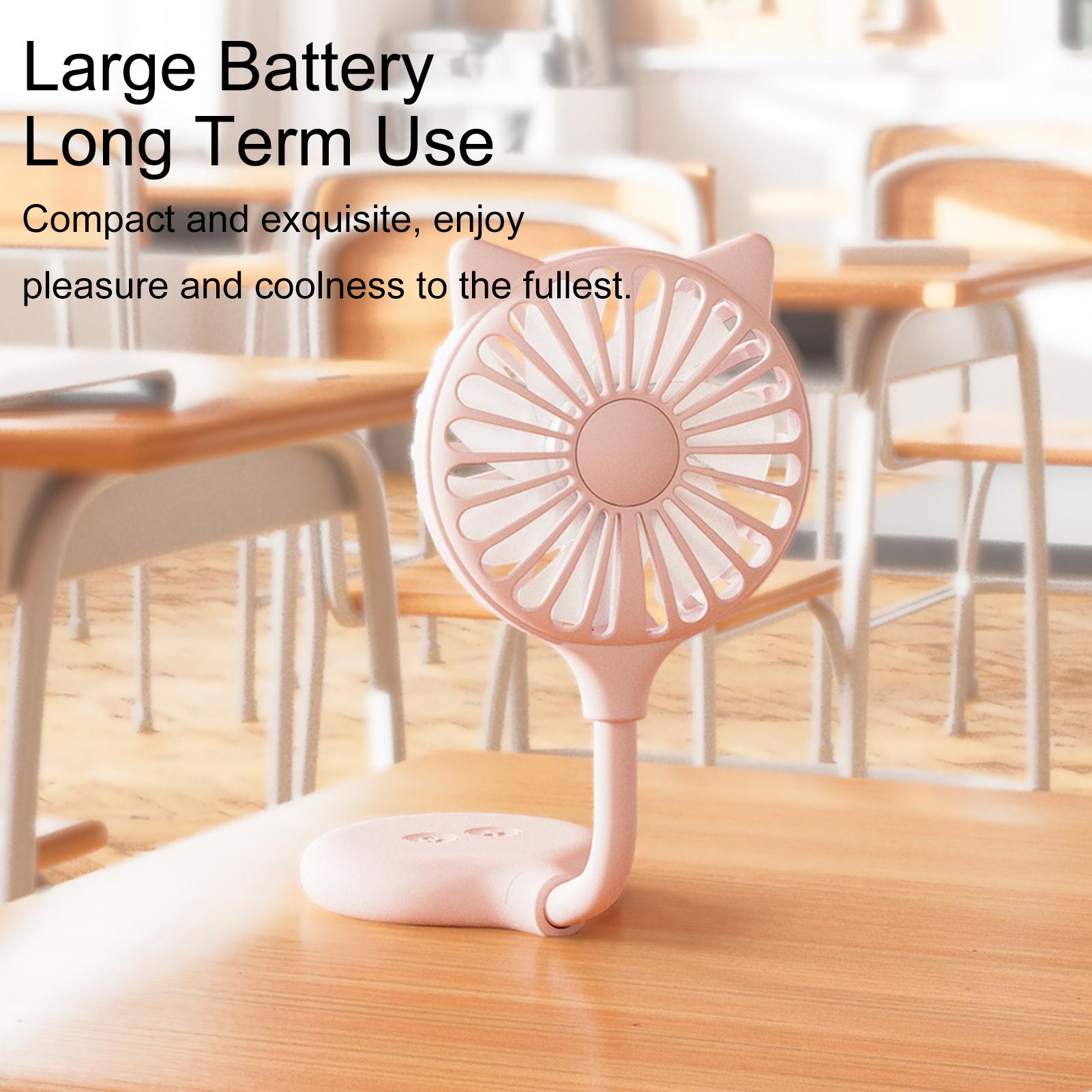 Mini Fan USB Rechargeable Portable Suction Cup Folding Fan Personal Outdoors Little Fan For Outdoor Indoor Office Travel yellow