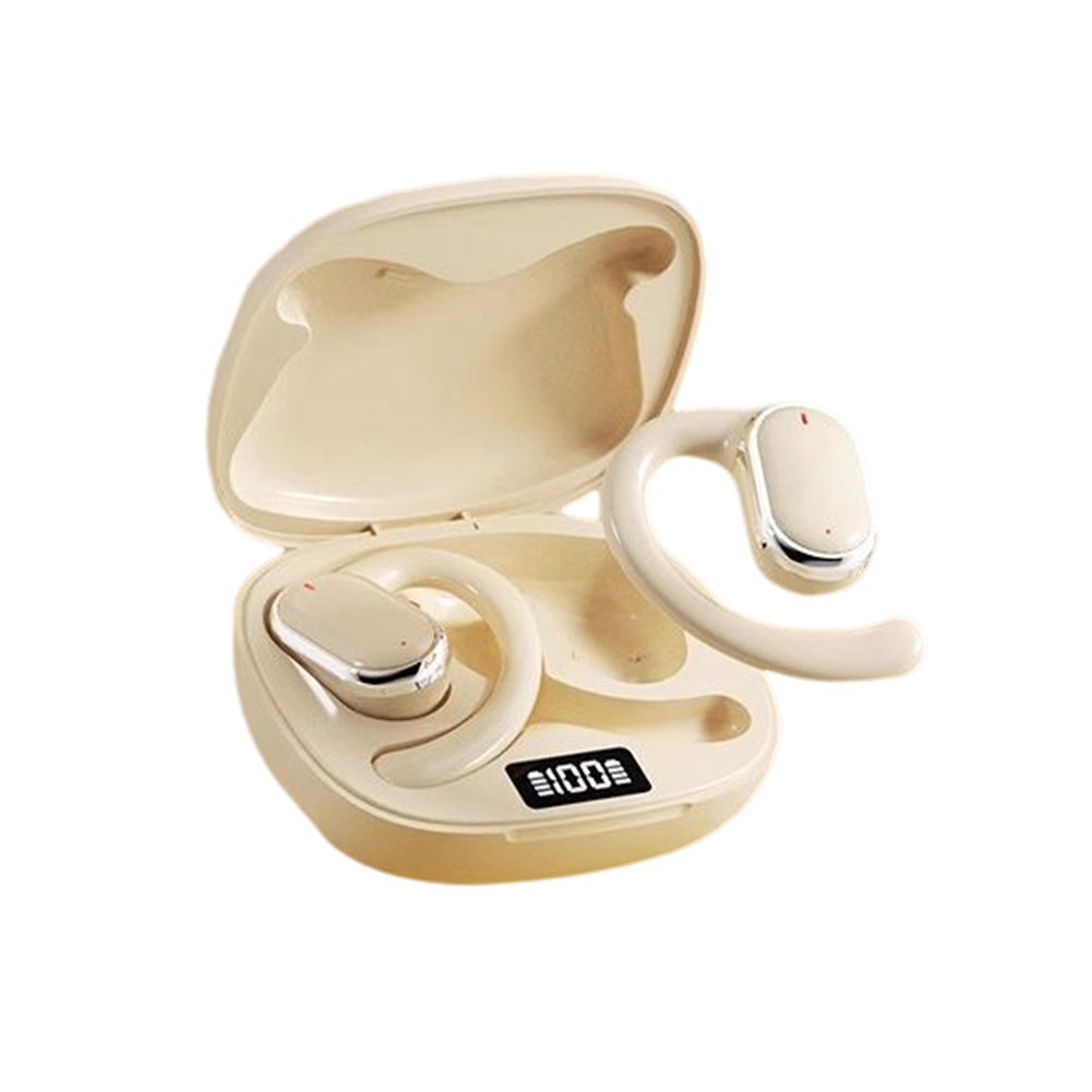 X93 Wireless Earbuds ENC Noise Canceling Power Display Stereo Headphones With Ear Hooks For Smart Phone Laptop yellow