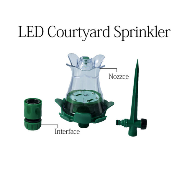 2 Pieces Spot Sprinkler Flower Design Garden Sprinkler With Color LED Light Outdoor 360°Irrigation Sprinkler Plant Watering Sprinkler For Lawn Garden Patio Sprinklers