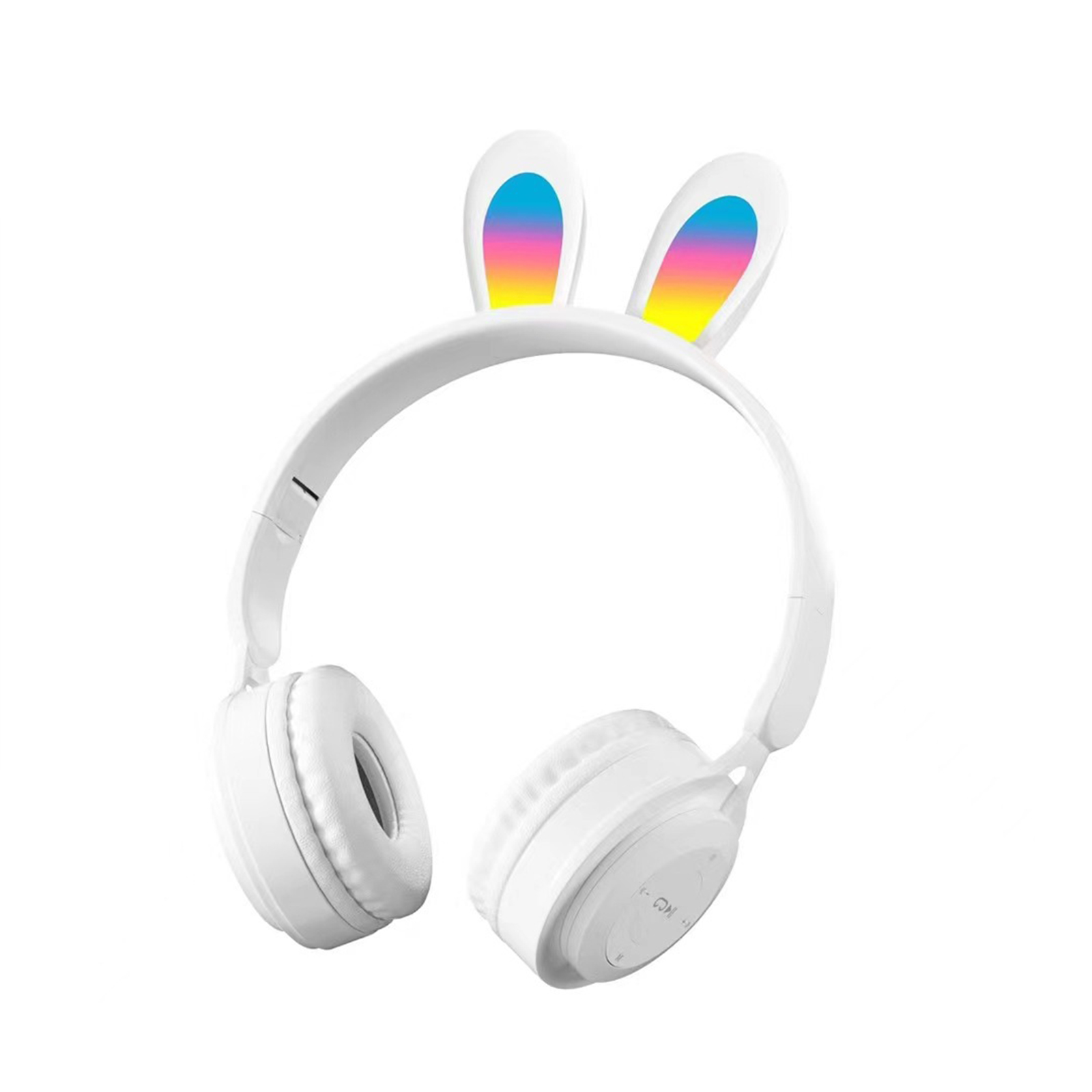 Wireless Headset Noise Canceling Ear Buds RGB Rabbit Ears Earphones For Cell Phone Gaming Computer Laptop Tablet blue