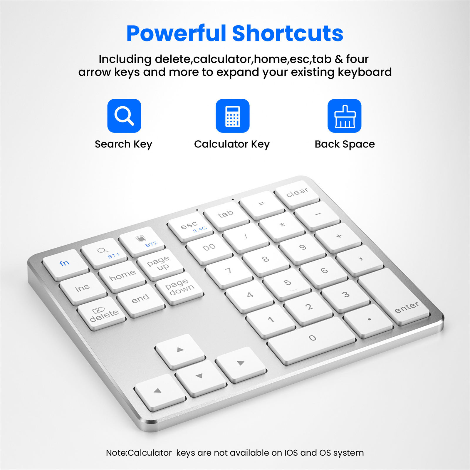Mini Keyboard 35 Keys Portable 2.4G Wireless Office Keyboard Ultra Silence Keyboard For Laptop PC Computer Gamer black