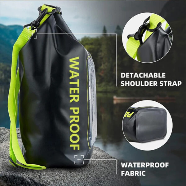 Mobile Phone Waterproof Bag 2L/ 5L Cross Body Bag With Detachable Adjustable Shoulder Straps IPX6 Swimming Waterproof Bag For Outdoor Kayaking Boating black 2L