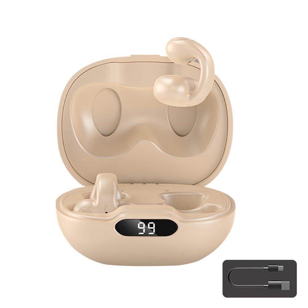 S518 Wireless Earbuds Open Ear Clip Headphones Built-in Mics Headset Clear Calls Earphones For Cell Phone Laptop Tablet black