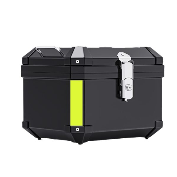 Motorcycle Top Box Lockable Helmet Luggage Storage Rear Tour Box with Reflective Design