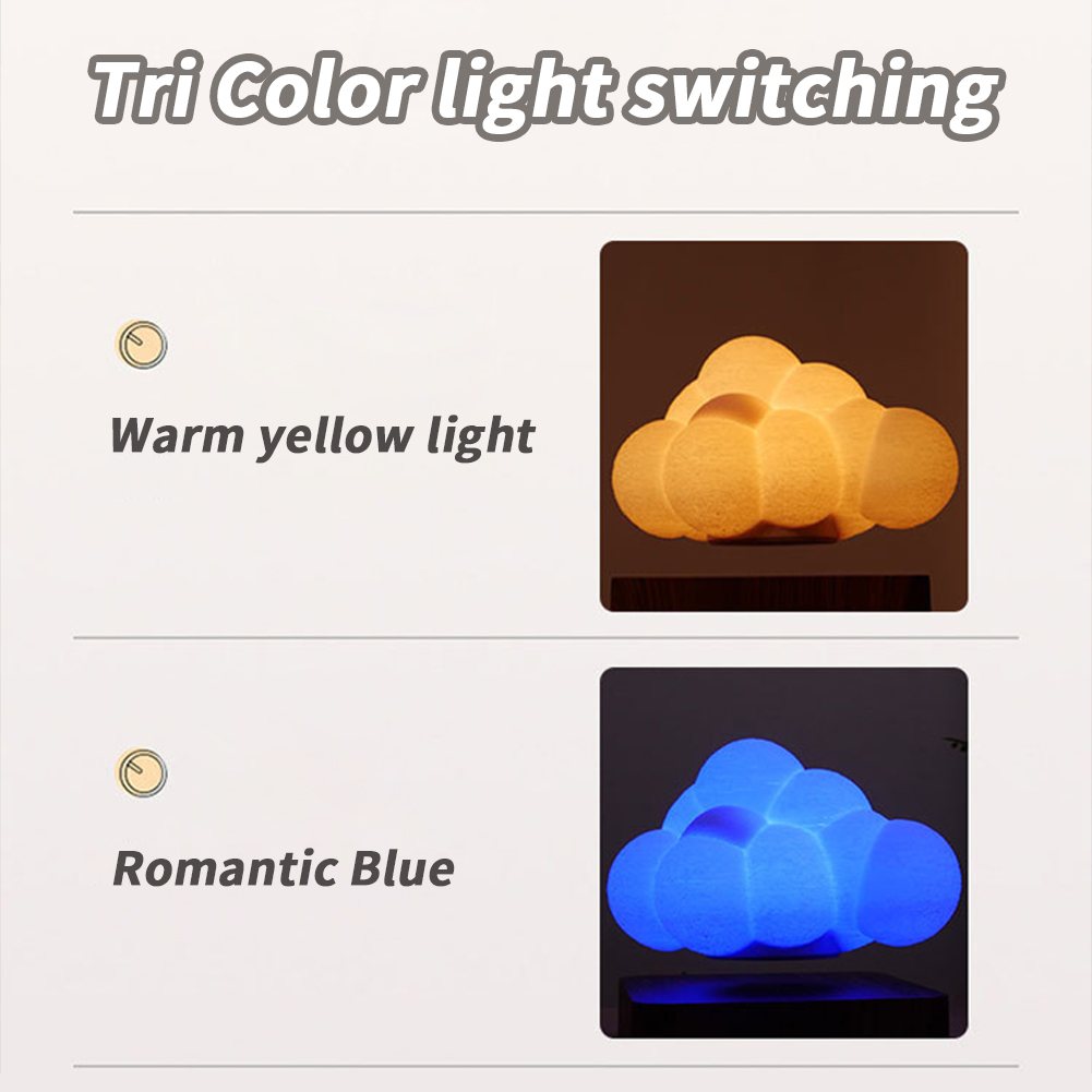 Maglev Cloud Lamp RGB Magnetic Levitating Table Lamp 360 Degrees Rotating Touch Control Night Light Desk Ornaments For Home Office Decor Birthday Gifts For Men Women Friends EU Plug