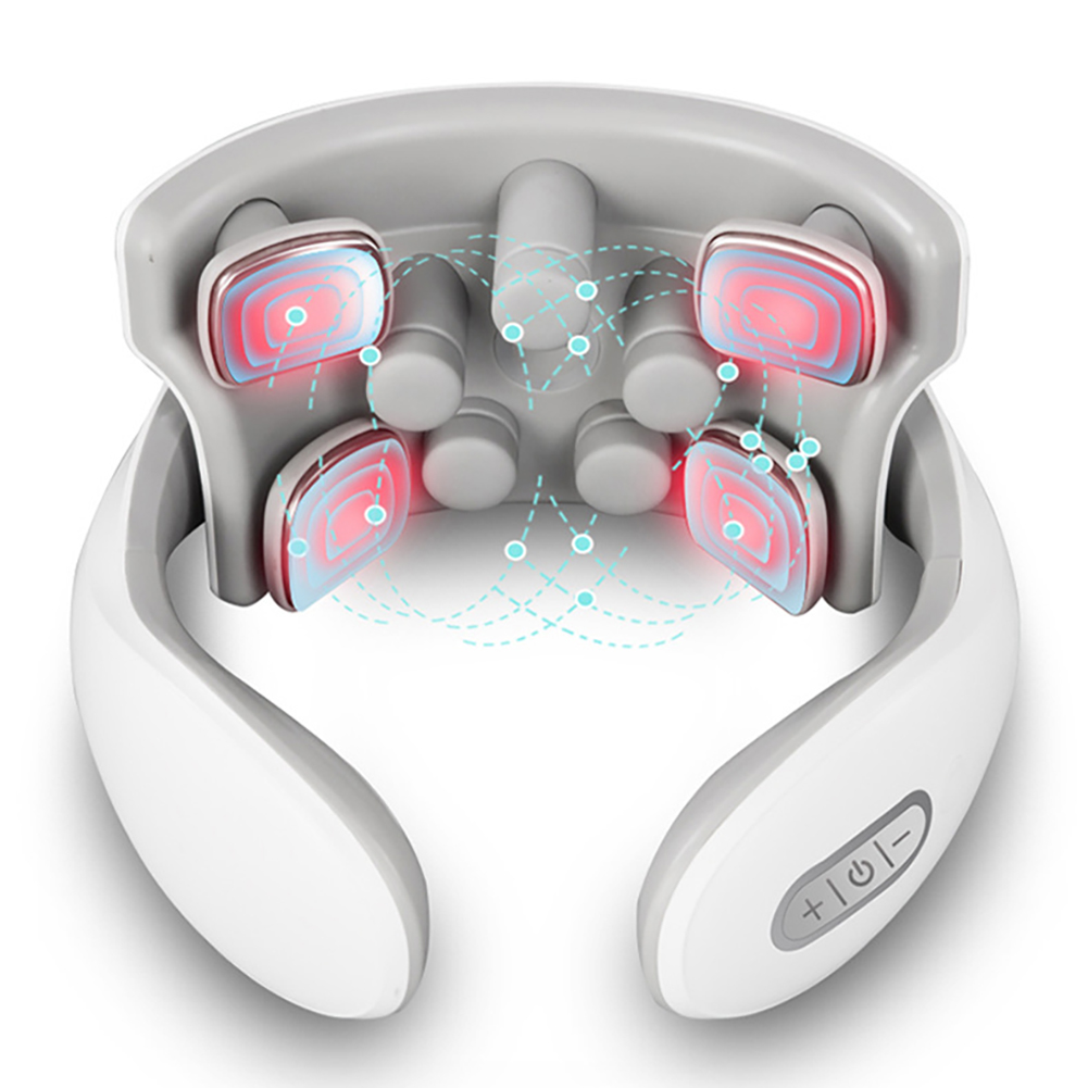 Wireless Heated Neck Massager, Neck Acupoints Lymphvity Massage Device 15 Levels