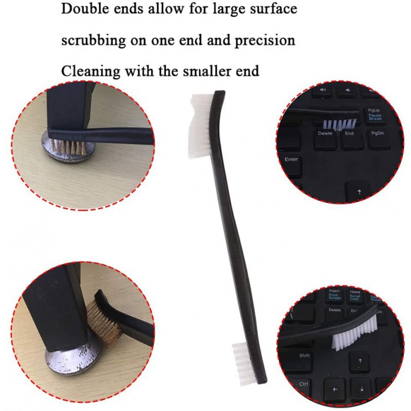 9Pcs Brushes Cleaning Set, Brass Wire/Nylon Wire/Stainless Steel Wire Bristle Brushes, Strong Handle Grip, For Cleaning Welding Slag, Rust And Dust Removal 9-piece set 0.210