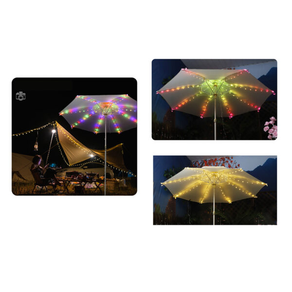 Patio Umbrella String Lights With Remote Control, 3.9Ft 104 LEDs, Battery Operated, Waterproof Wireless Lighting For Outdoor Backyard Garden Umbrella Decor color