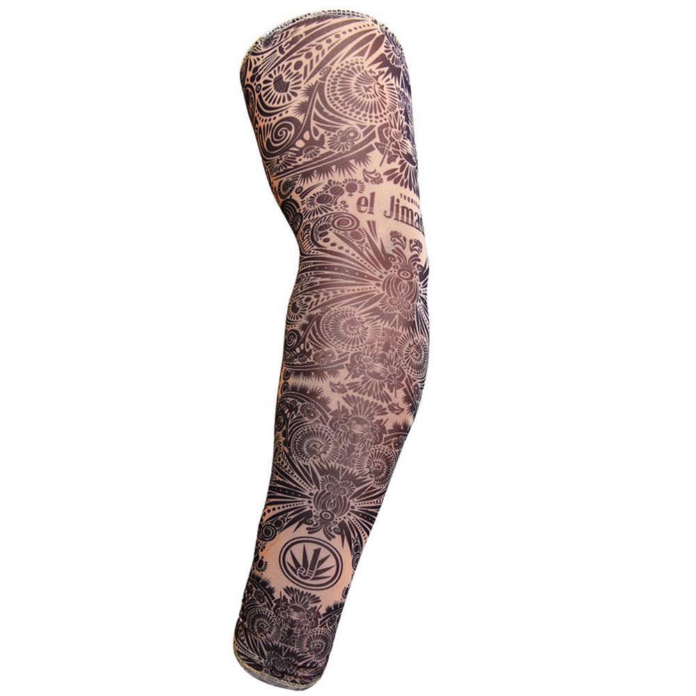 Men Women Tattoo Sleeves Outdoor Sunproof Cool Temporary Sunscreen Arm Sleeves For Outsoor Cycling Running Driving Sports TS-203 One size fits all (L)
