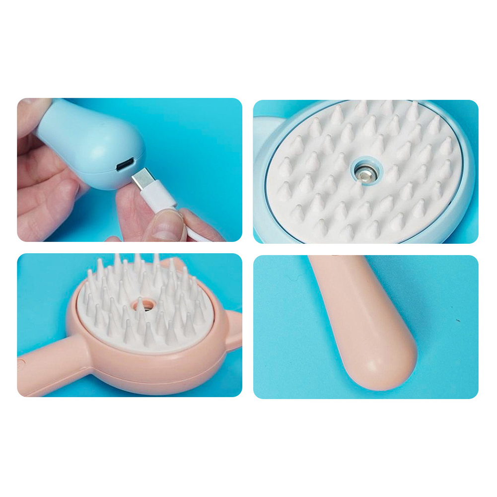 Cat Steam Brush, Pet Grooming Brush With Smooth Comb Teeth, Rechargeable And Spray Port Design, Prevent Static Electricity, Dog & Cat Hair Cleaning Brush pink