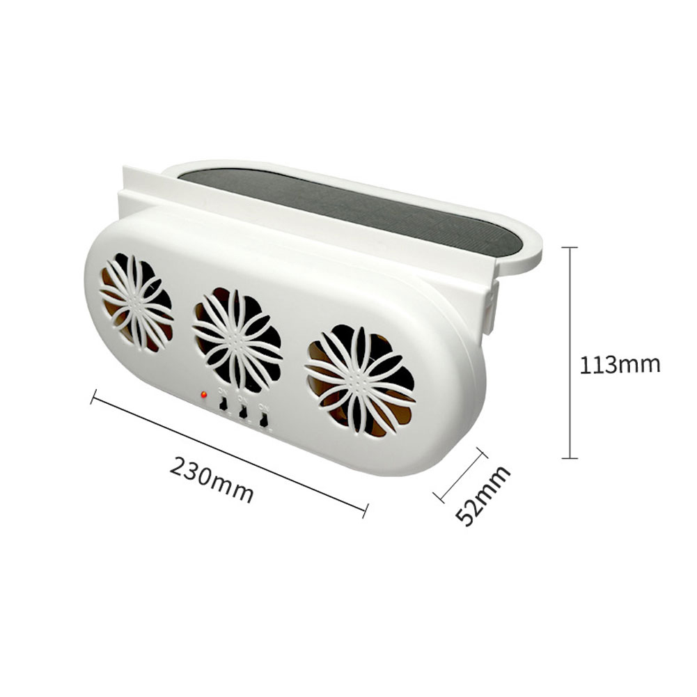 Car Exhaust Fan Solar Power Window Ventilator 3 Fans Front Rear Window Radiator Promoting Air Circulation USB Charging Vehicle Radiator Vent Device black