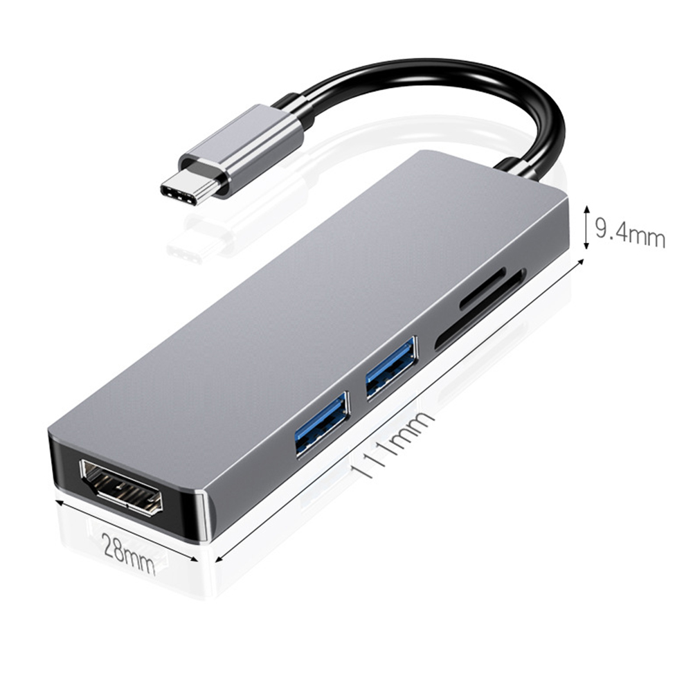 USB C Hub HD Multimedia Interface USB 3.0 USB 2.0 Ports TF SD Card Reader USB Expander Multiport USB Splitter For PC Laptop Five-in-one model B