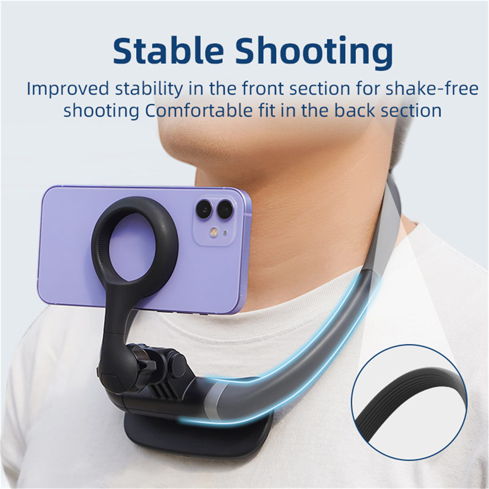 Neck Phone Holder Magnetic Mobile Phone Chest Mount Harness Strap Holder Hands-Free Phone Mount For POV Vlog Selfie black