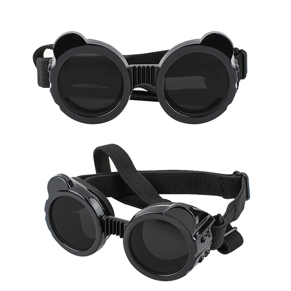 Dog Sunglasses, Dog Goggles With Ventilation Openings, UV Resistant Lenses, 2 Adjustable Elastic Bands, Small Dog Sunglasses For Kittens And Puppies black