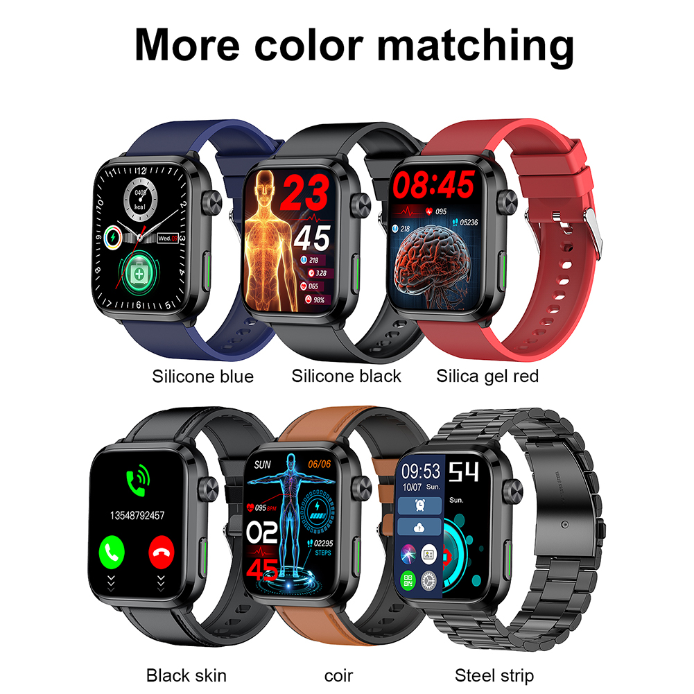 F220 Smart Watch Answer/Make Call Fitness Tracker IP67 Waterproof Smart Watches 1.91"" Screen Smartwatch Heart Rate Monitor Black tape