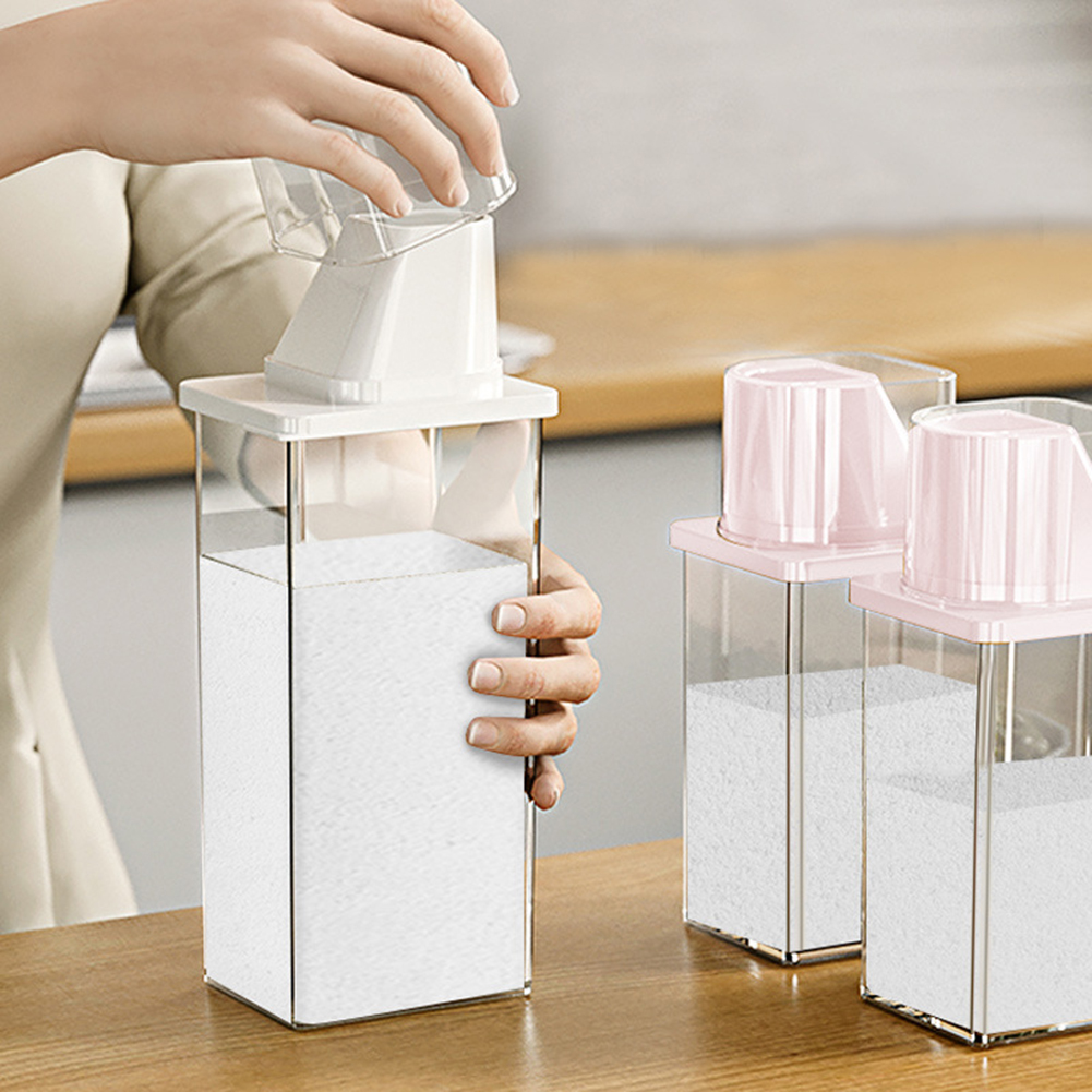 Laundry Detergent Dispenser Fabric Softener Dispenser For Laundry Room Organization And Storage Large Capacity Sealed Laundry Soap Containers 1100ml sealed jar
