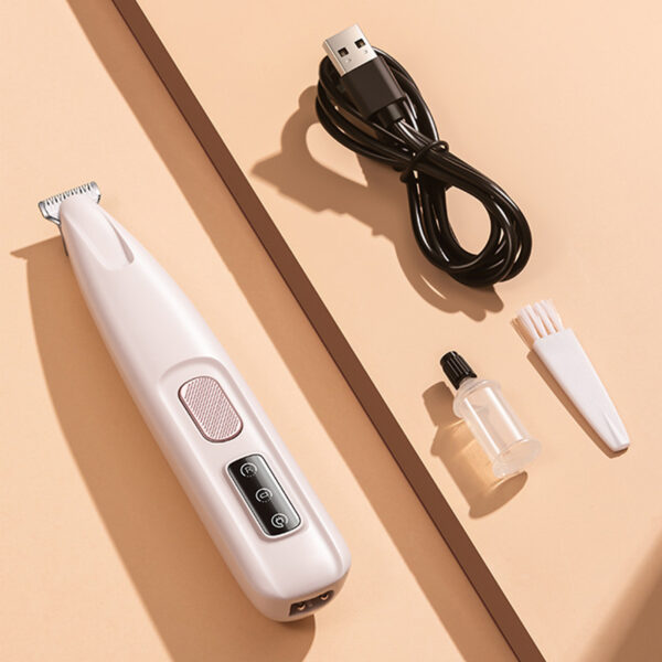 Cordless Dog Paw Trimmer For Grooming, Electric Grooming Clippers With LED Light, Smart Display Screen, Waterproof Small Pet Hair Trimmer For Dogs Cats White-Standard