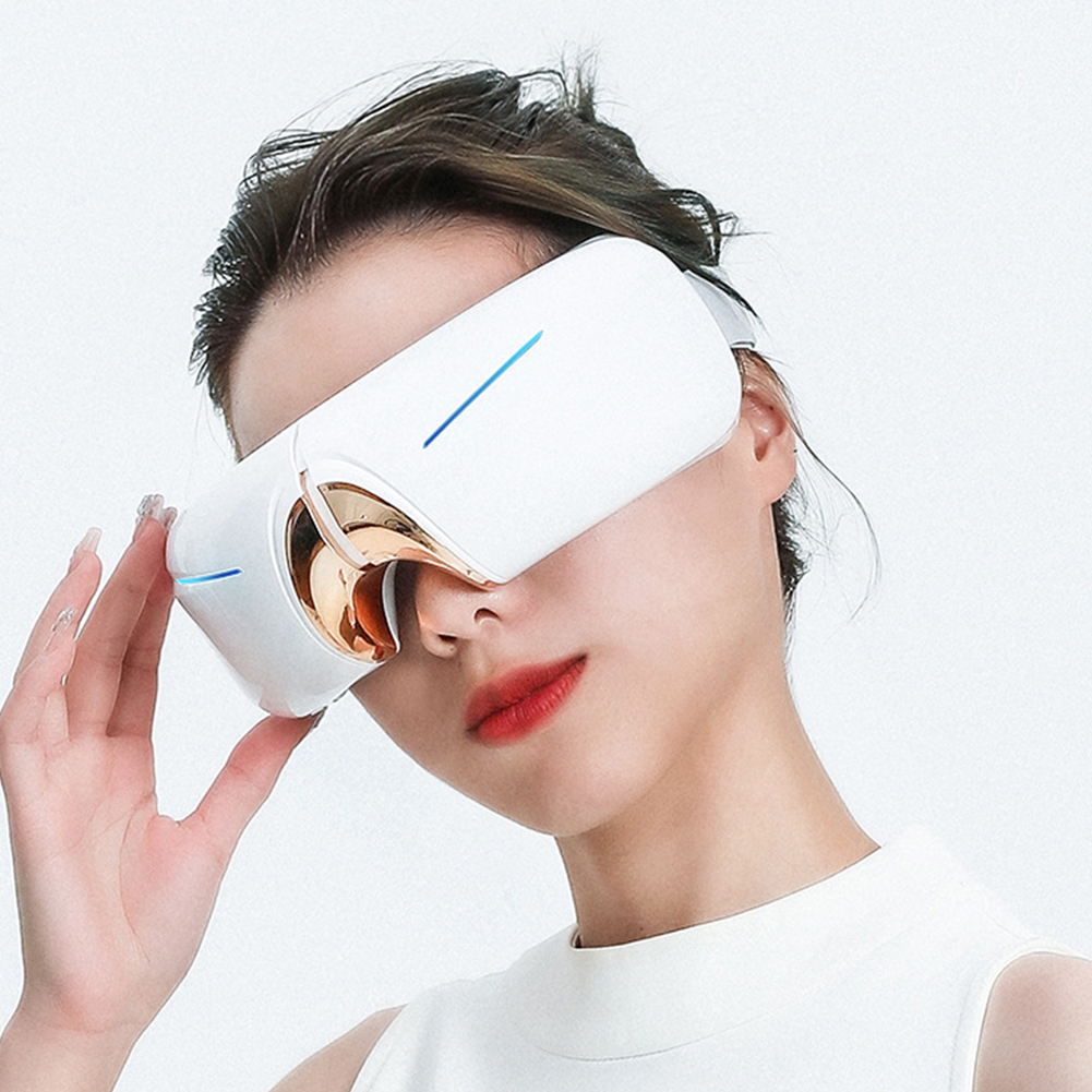 Eye Massager, Eye Massager For Migraines With 3 Modes, Multi Frequency Microseismic Technology, Breathing Massage, Heated Eye Massager Mask For Men, Women Deluxe voice model