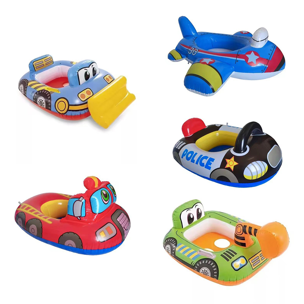 Baby Swimming Float Seat Portable Cartoon Infant Swimming Float Water Party Supplies For Boys Girls Party Gifts blue fighter