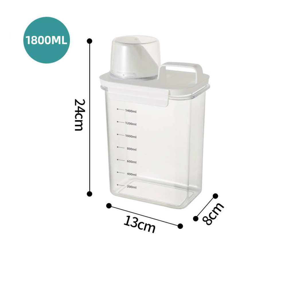 Laundry Detergent Dispenser Fabric Softener Dispenser For Laundry Room Organization And Storage Large Capacity Sealed Laundry Soap Containers EU Plug Scale-1800ML