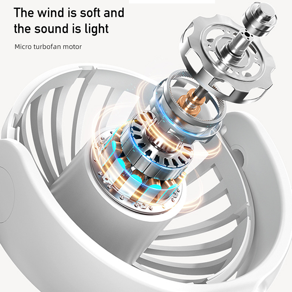 Hand Held Fan, 3 Speeds Personal Mini Portable Fan, 90 ° Rotation Adjustment Type-c Charging Powerful Small Handheld Fan For Travel White