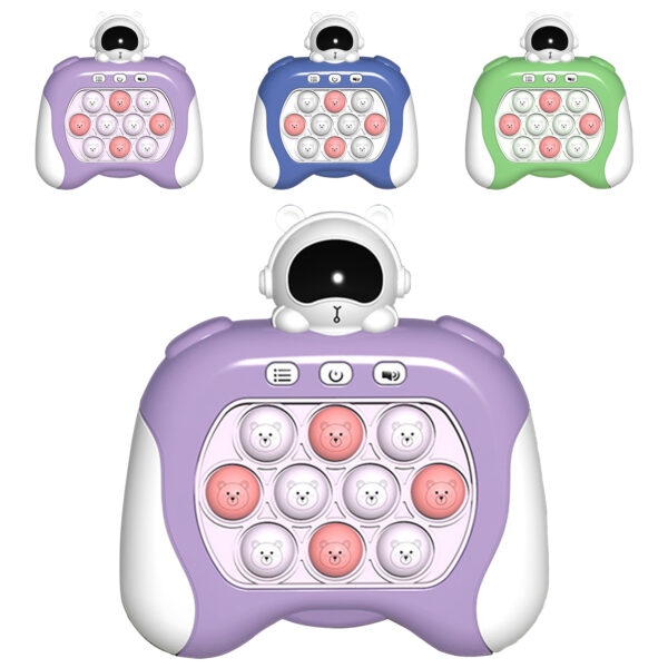 Push Puzzle Game Console Toys With Music Fast Push Stress Relief Sensory Toys For Kids Birthday Gifts blue