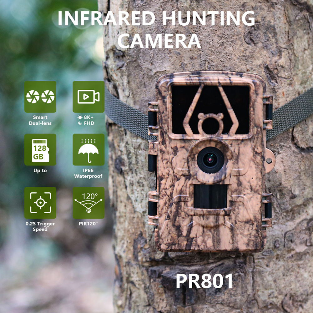Trail Camera Night Vision Digital Binoculars for Complete Darkness 8K Video 60MP
