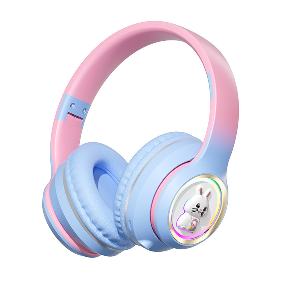 Wireless Headsets Over-Ear Stereo Earphones Lighting Headphones For Smart Phones Computer Laptop Tablet black