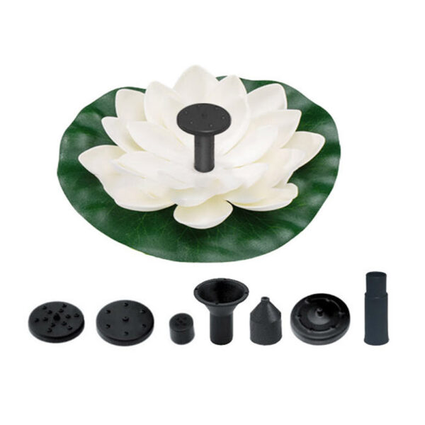 Solar Water Fountain With Lotus Leaf Solar With 6 Different Nozzles Solar Powered Bird Bath Floating Fountain Panel Solar Water Fountain For Fish Tank Pink