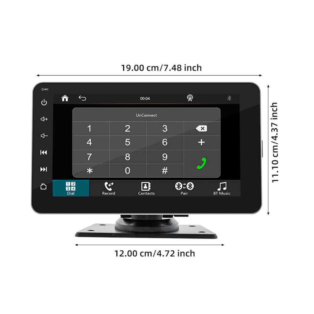 Portable Car Stereo Compatible For Ios Car Interaction System And Android Auto Wireless 7 Inch MP5 Player Built-in Driving Recorder Supports Backup Camera B5572R black