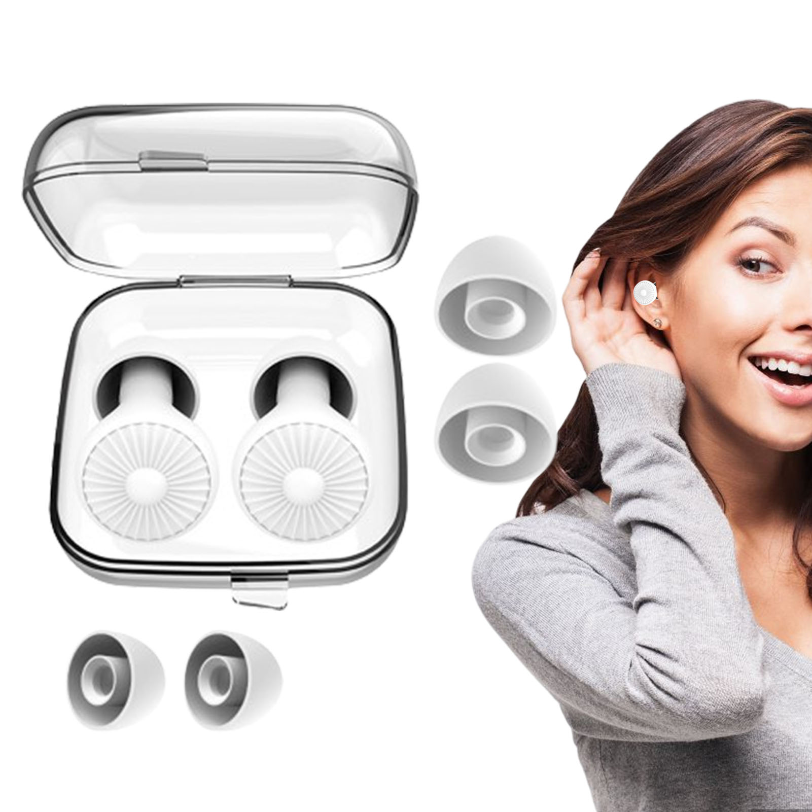 Ear Plugs Water-proof Reusable Soft Silicone Ear Plugs With Storage Box For Showering Swimming Other Water Sports Sleeping black