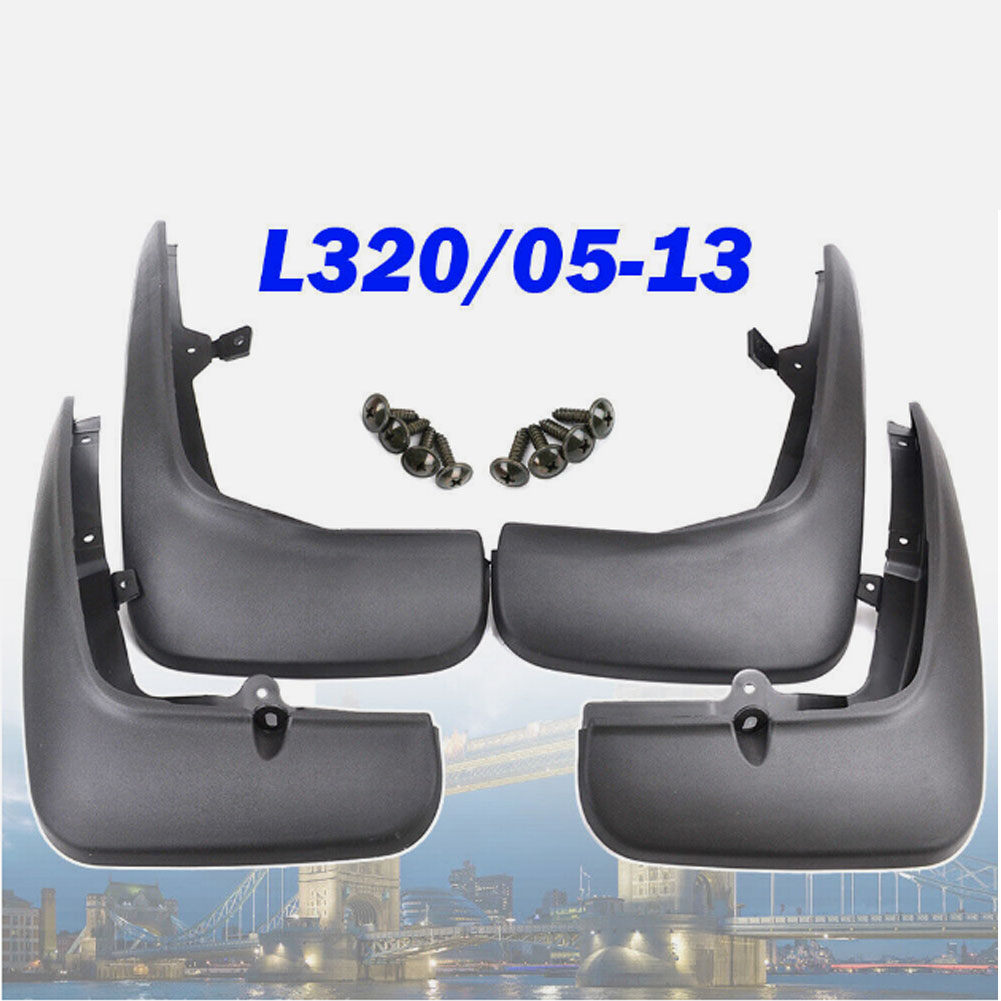 4PCS Mud Flaps, Vehicles Mudguard Splash Guards Front And Rear Set, Fender Flares Kit Automotive Exterior Accessories Compatible For L320 2005-2013 black