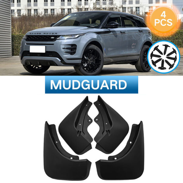 Replacement Mud Flaps Kit With Screws, Front And Rear Tire Splash Guards Fender Flares Kit, Exterior Accessories Compatible For Evoque 2020-2021 (Set Of 4) black