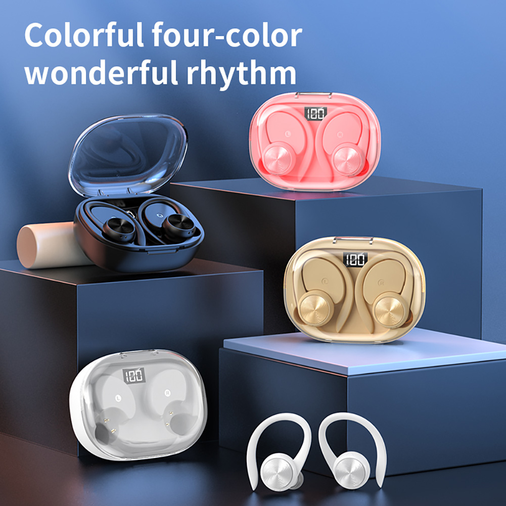 Q36 Wireless Earbuds In-Ear Stereo Earphones Noise Canceling Ear Buds With Power Display Charging Case For Smart Phone Laptop black