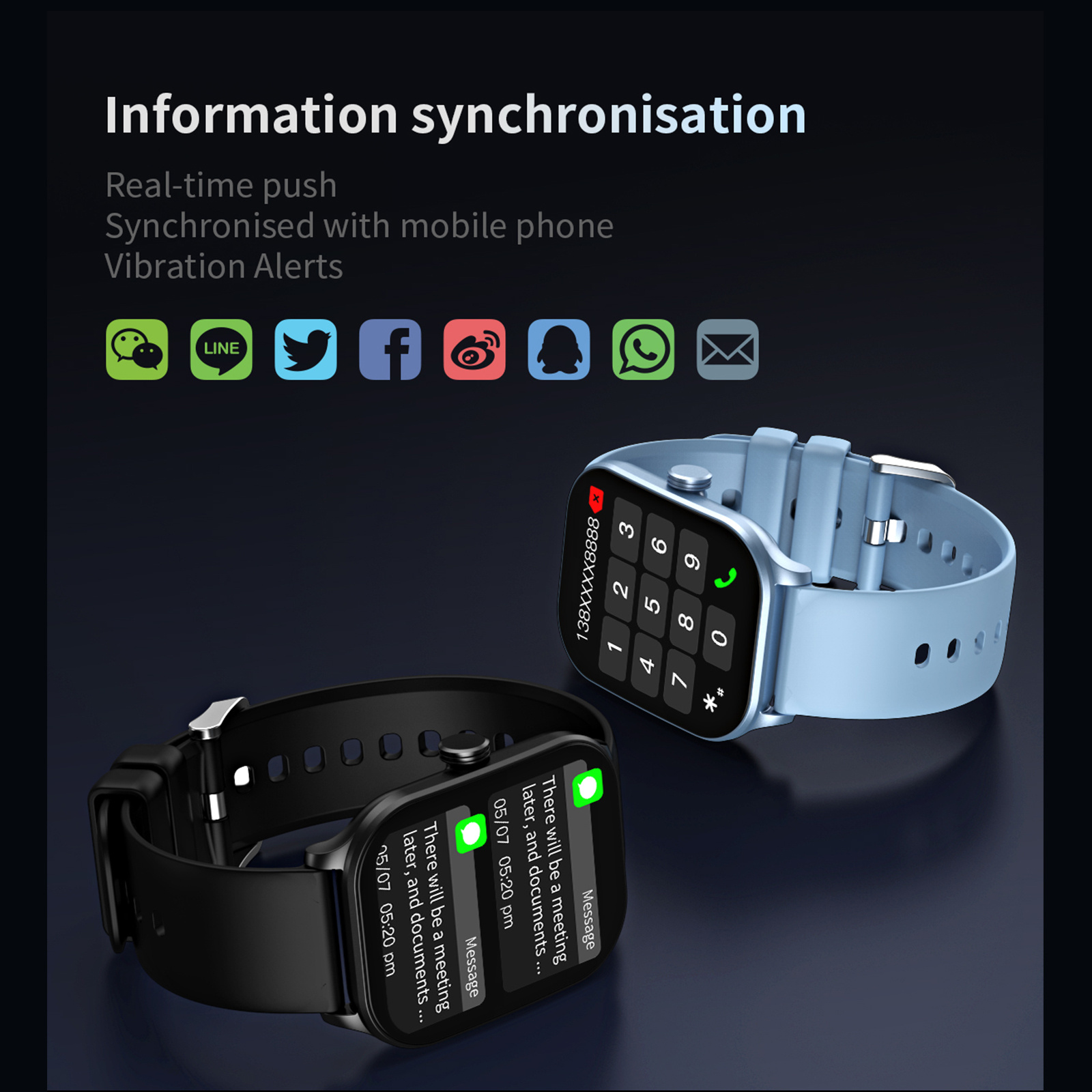 CY900 Smart Watches Answer/Make Call Waterproof Fitness Watch Heart Rate Blood Oxygen Blood Pressure Monitor With 2.1'' Screen blue
