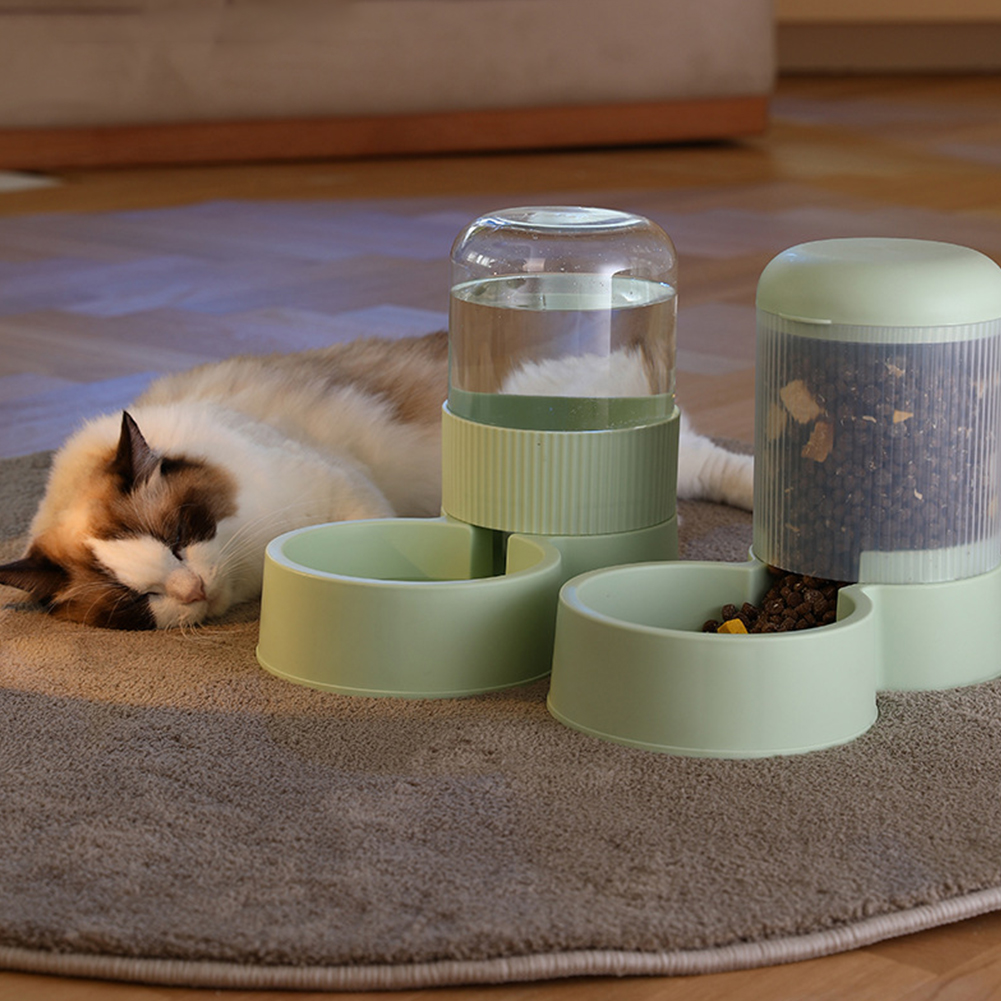Automatic Cat Food Dispenser Large Capacity Cat Automatic Feeders Easy To Clean Pet Food Containers Detachable Cat Food Dispenser Gravity Dog Feeder Waterer Automatic feeder (green)