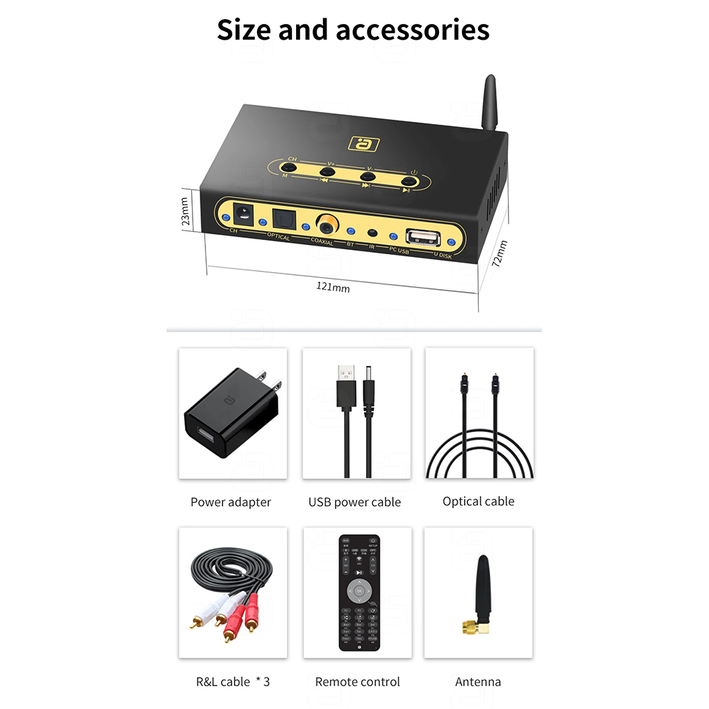 DA720 5.1CH Audio Digital Sound Decoder Converter AC3 Decoder Wireless Audio Adapter