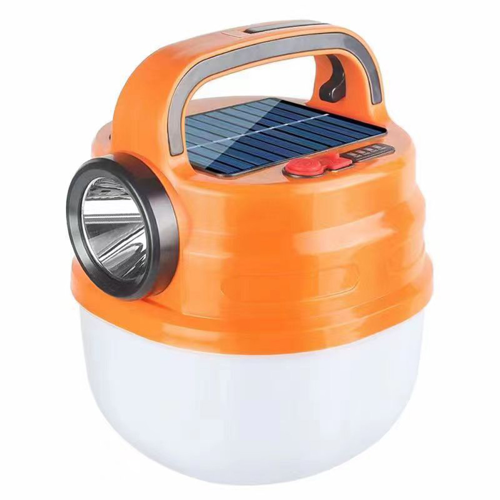 Portable Outdoor Camping Light, Rechargeable 1200mAh Battery Solar Powered And USB Charging, Outdoor Camping Hanging Tent Lamp With Adjustable Brightness Blue-Large large