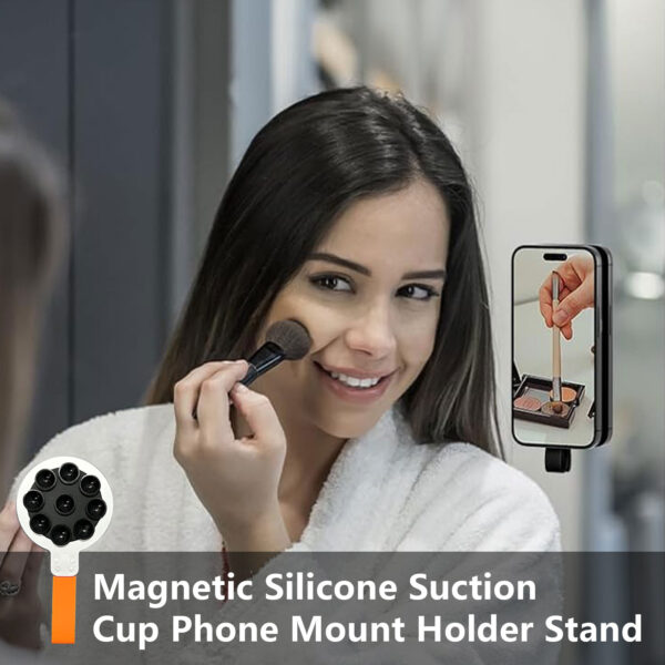 Magnetic Cell Phone Holder Suction Cup Phone Wall/Mirror Mount Universal Cell Phone Stand For All Mobile Phones black