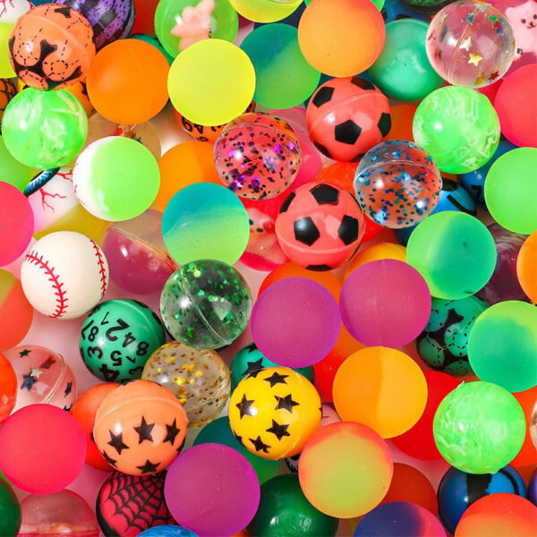 Colorful Bouncy Balls Portable Rubber High Bouncing Balls Party Favor For Kids Prizes Birthdays Gifts 100 medium mixed balls Diameter 30mm