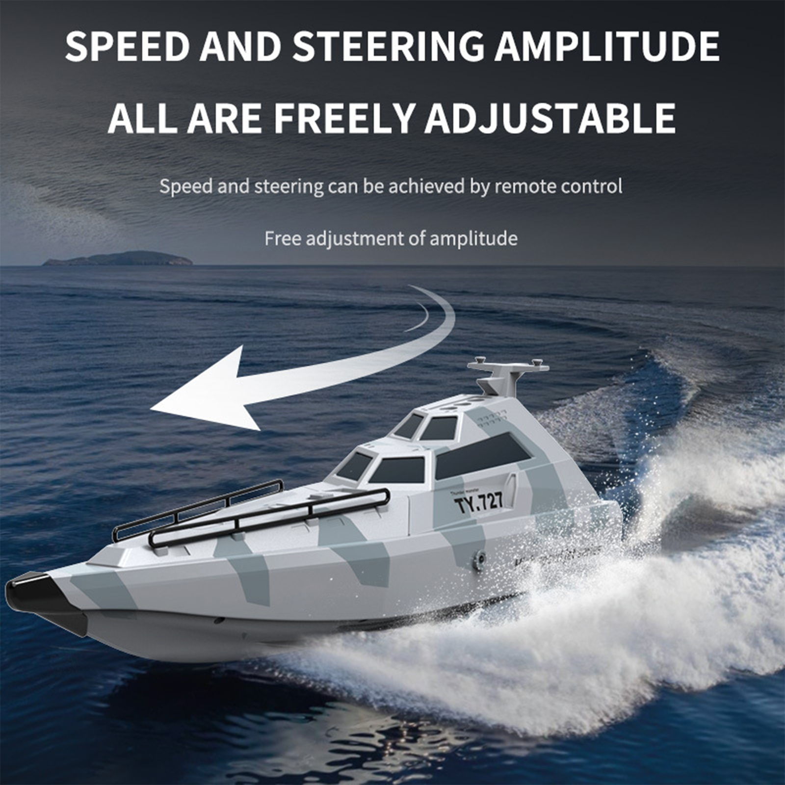 TY727 2.4GHz RC Turbojet Pump Boat High-Speed Remote Control Jet Boat With Low Battery Alarm Function For Kids Gifts black