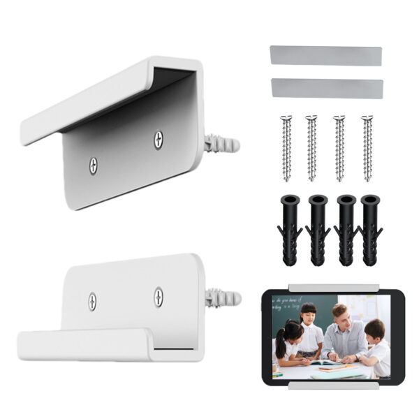 Universal Wall Mounted Tablet Stand Holder Wall Mount Bracket Stabilizer Kitchen Tablet Holder For All Tablet Phones White