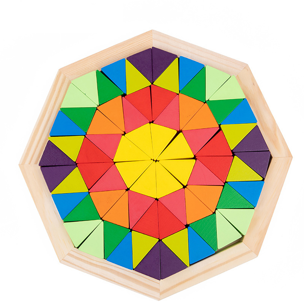 Kids Rainbow Puzzle Building Blocks Wooden Building Bricks Jigsaw Puzzle Early Educational Toys For Kids Gifts C