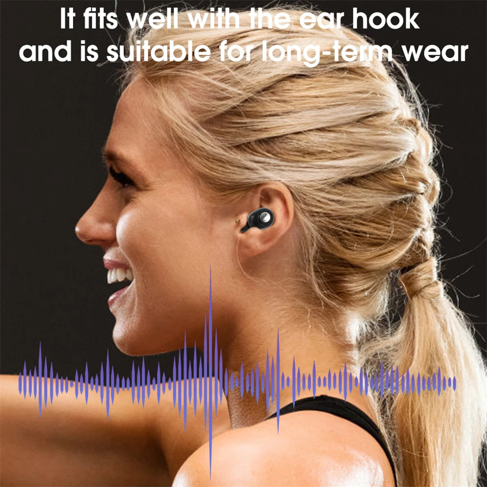 X8 Wireless Ear Headset, Hands Free Noise Canceling Headphones, Ear Earphones Stereo Headphones For Sports Work Running Walking White