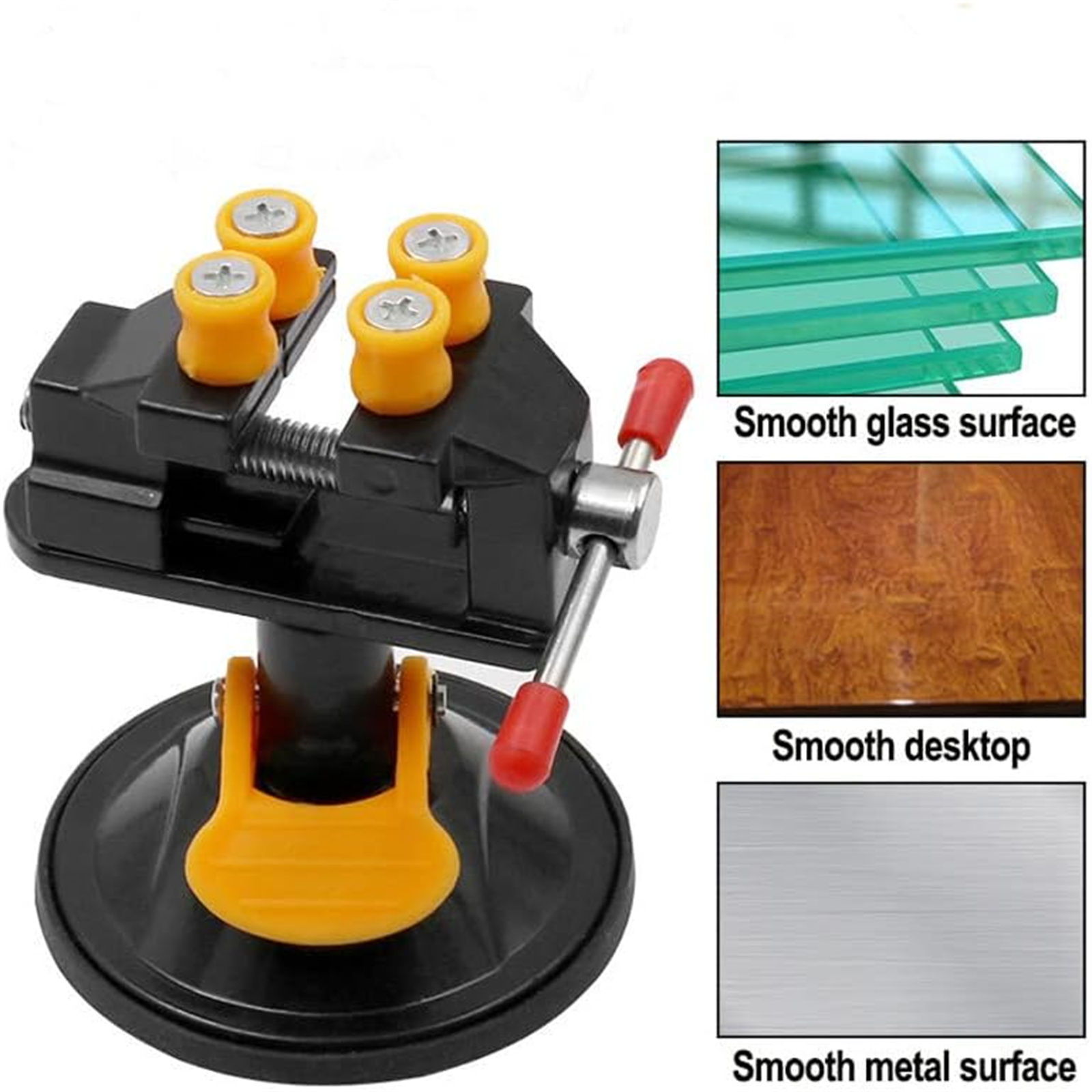 Mini Drill Press Vice With Suction Cup, 360 Rotatable Adjustable Table Vise, Table Bench Vice Clip On Tool For Jewelry Nuclear DIY Craft Sculpture Black - suction cup