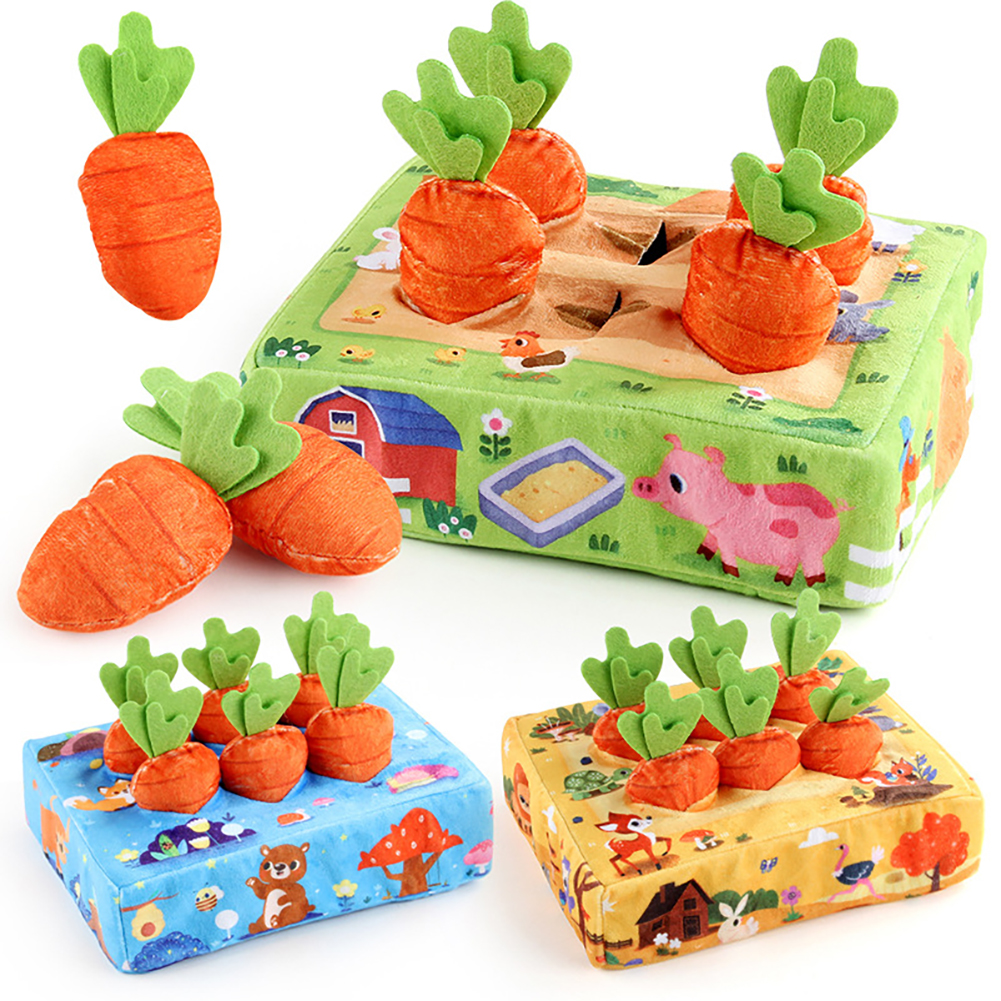 Rabbit Toys, Interactive Toys With 6 Small Carrots, Small Animals Interactive Chew Toys Supplies For Chinchilla, Hamster, Guinea Pig, Hedgehog Jungle Pulled Radish 102.2g
