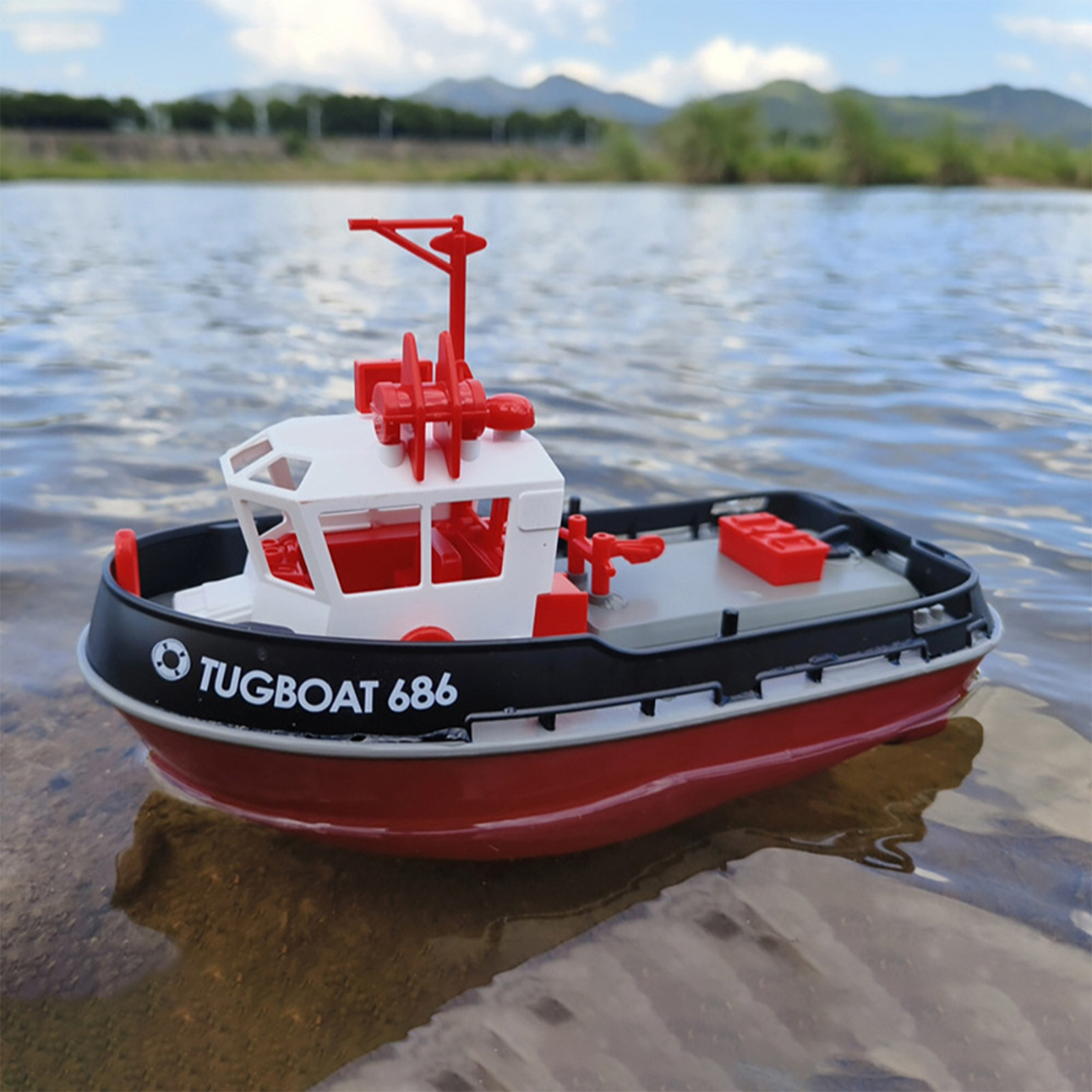 686 1/72 Rc Boat 2.4G Powerful Dual Motor Long Range Wireless Electric Remote Control Tugboat Model Toys
