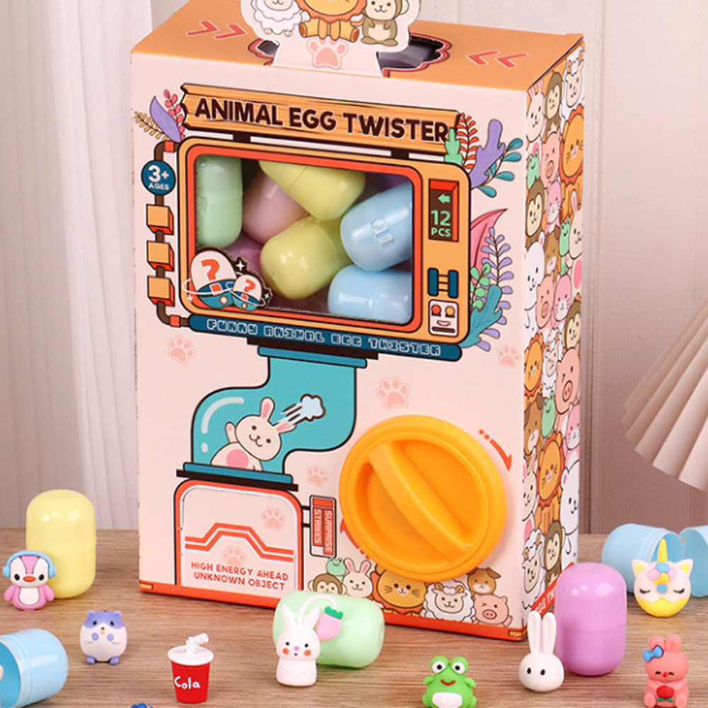 Mini Gashapon Machine Funny Cartoon Animal Doll Figures Capsule Vending Machine Dispenser For Kids Gifts 10 random gashapons